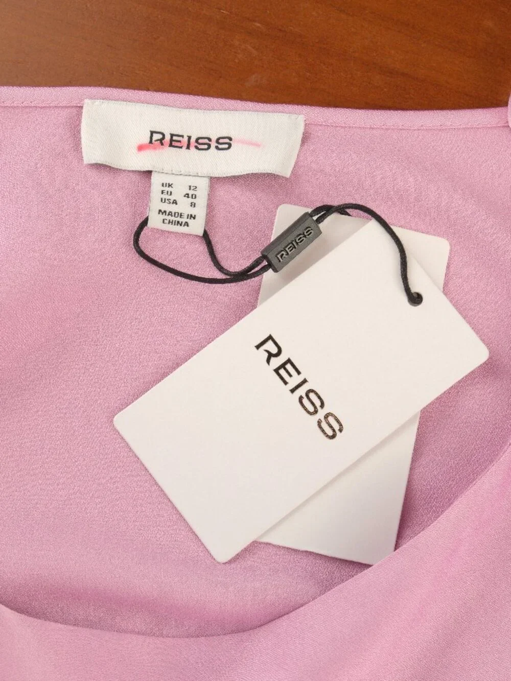 Reiss Zoey Satin Drape Ruched Midi Slip Dress, Light Pink, US 8 - Picture 3 of 11